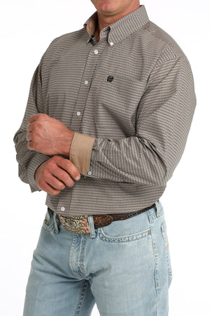 Cinch Men's Khaki Printed Long Sleeve Shirt
