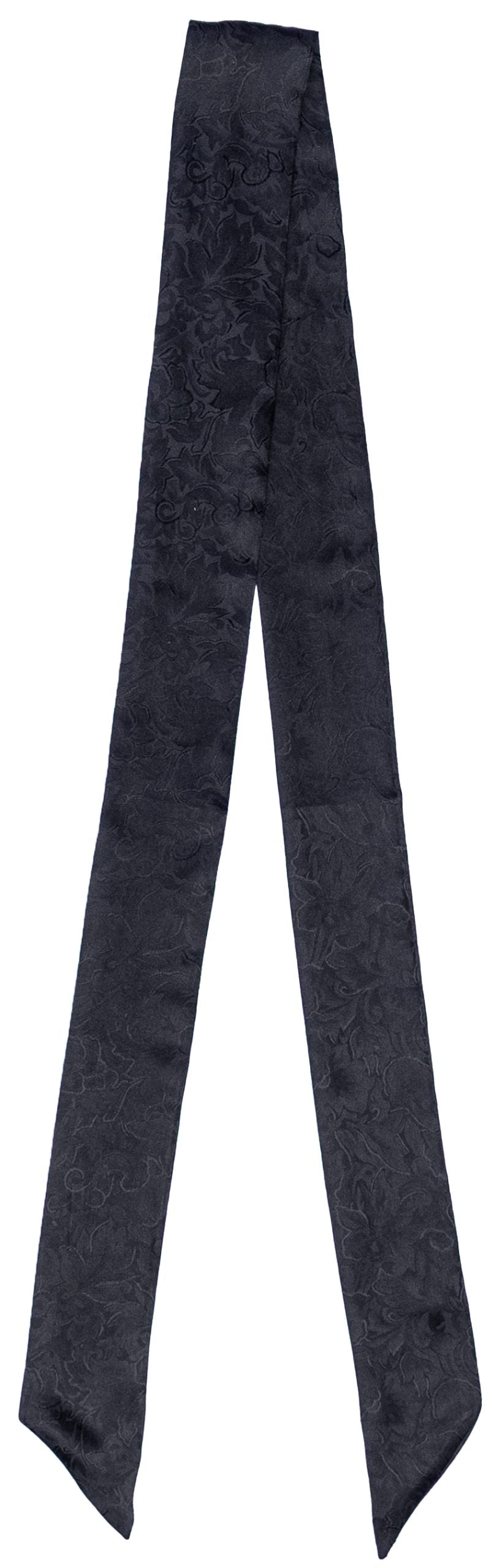 Black patterned silk scarf