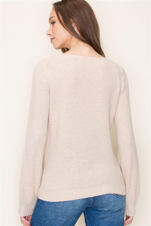 JACEE WAFFLE SWEATER