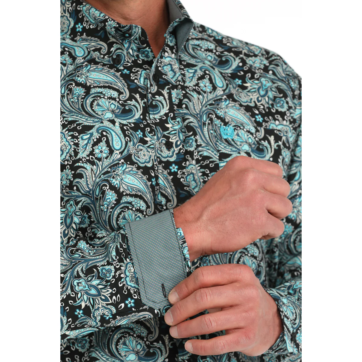 Cinch Men's Black Paisley Print Button Down Shirt