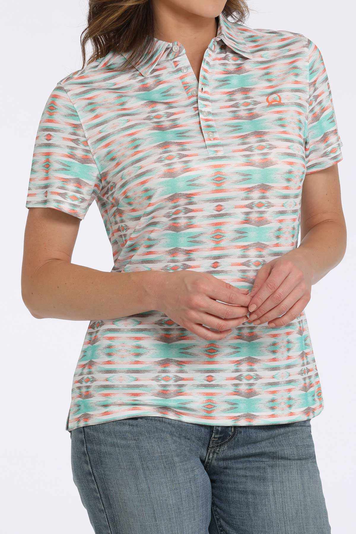 Women's Geometric Print Polo
