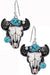 WESTERN GEMSTONE STEER HEAD EARRING