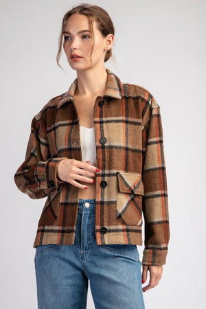 STEPH PLAID CROPPED SHACKET