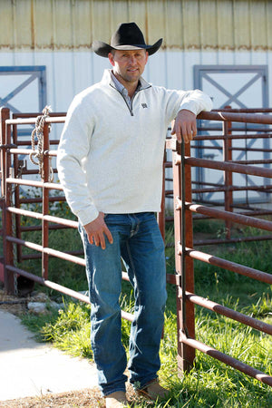 Cinch Men's Grey 1/4 Zip Pullover Sweater