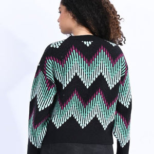 KNITTED SWEATER WITH CHEVRON PATTERN