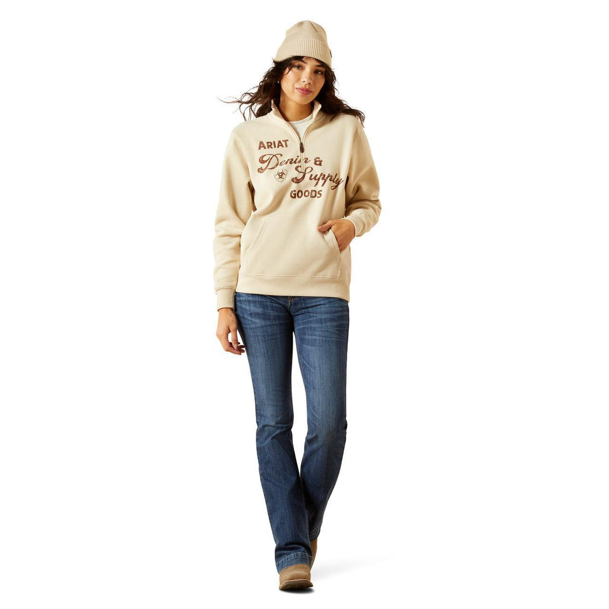 WOMENS Ariat Denim & Supply 1/2 Zip Sweatshirt
