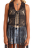 Crochet Fringe Tie Front Vest