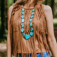 Suede Fringe Top