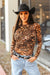 Leopard Printed Long Sleeve Mesh Top