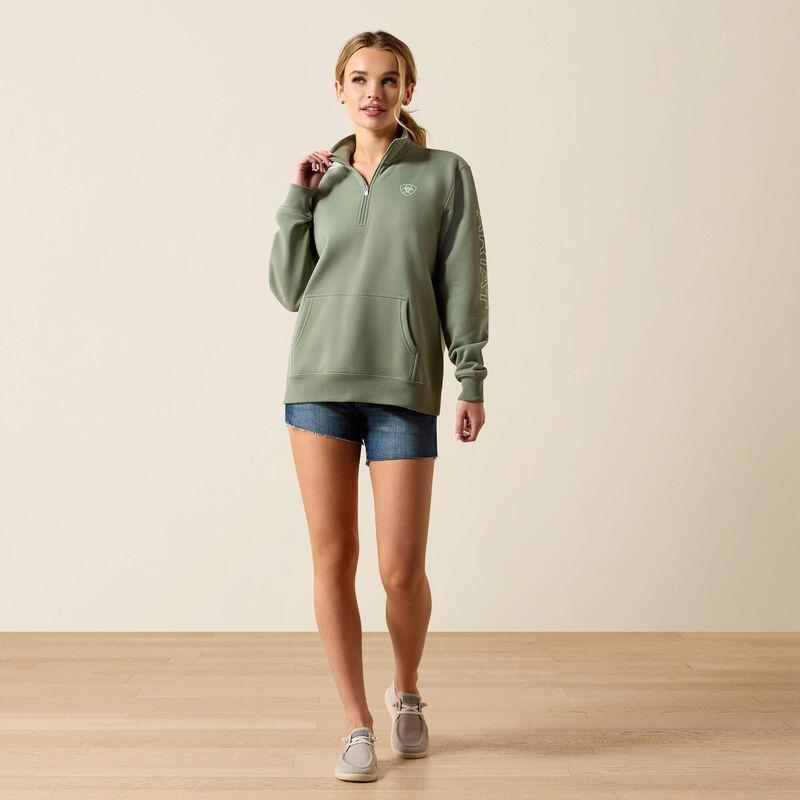 !/4 Zip green sweatshirt
