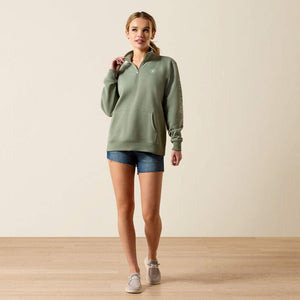!/4 Zip green sweatshirt