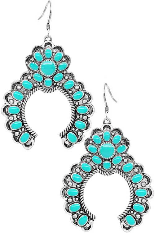 WESTERN CONCHO EPOXY SQUASH BLOSSOM EARRING