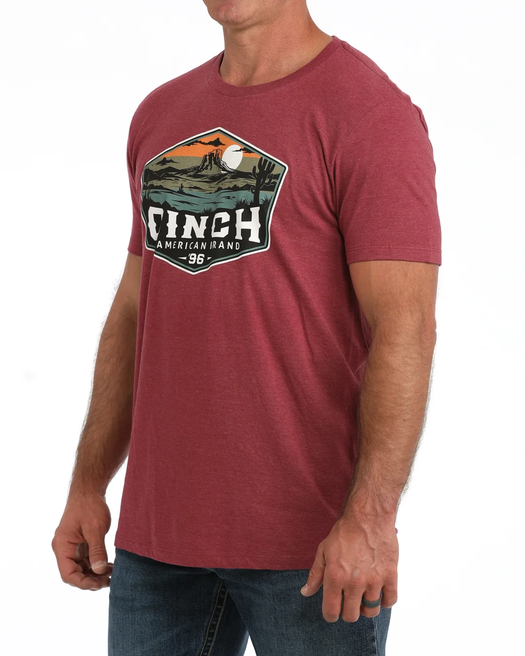 Cinch Men's Desert Scene Burgundy T-Shirt