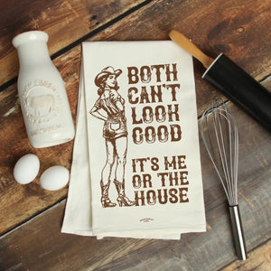 Both Can't Look Good- Old Fashioned Tea Towel
