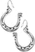 HAMMERED TEXTURE HORSESHOE DANGLING EARRING