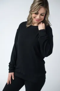 Blak long sleeve ribbed top