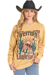 Rock & Roll Denim Women's Desert Vibes Pullover Sweatshirt