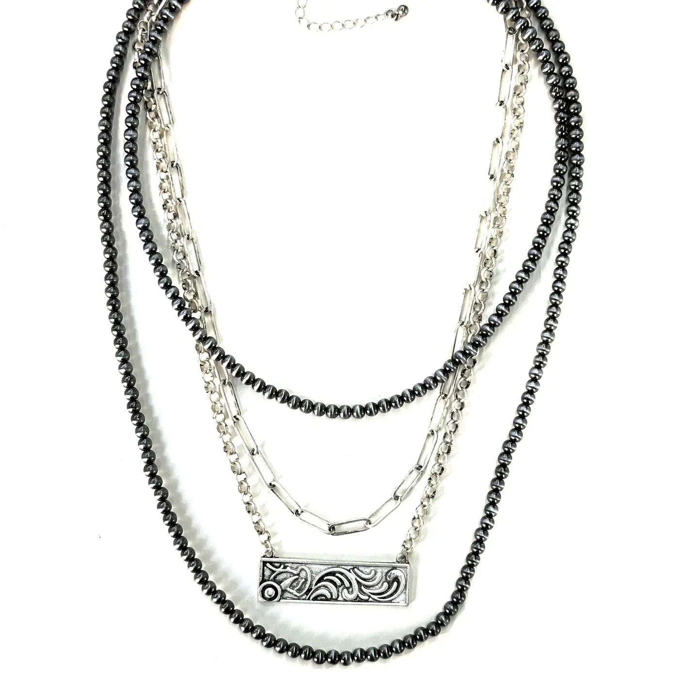 Western 4 Layered Navajo Bead Necklace