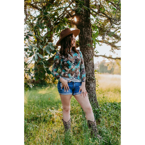 Wild Mix Print Mesh Top
