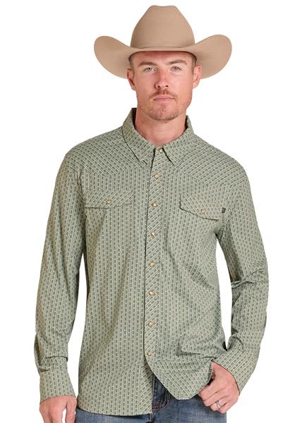 ROCK N ROLL DENIM® MENS TEK CORE AZTEC STRIPE WESTERN SHIRT