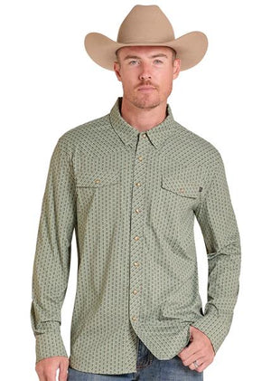 ROCK N ROLL DENIM® MENS TEK CORE AZTEC STRIPE WESTERN SHIRT
