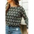 Black Aztec Printed Dolman Long Sleeve Top