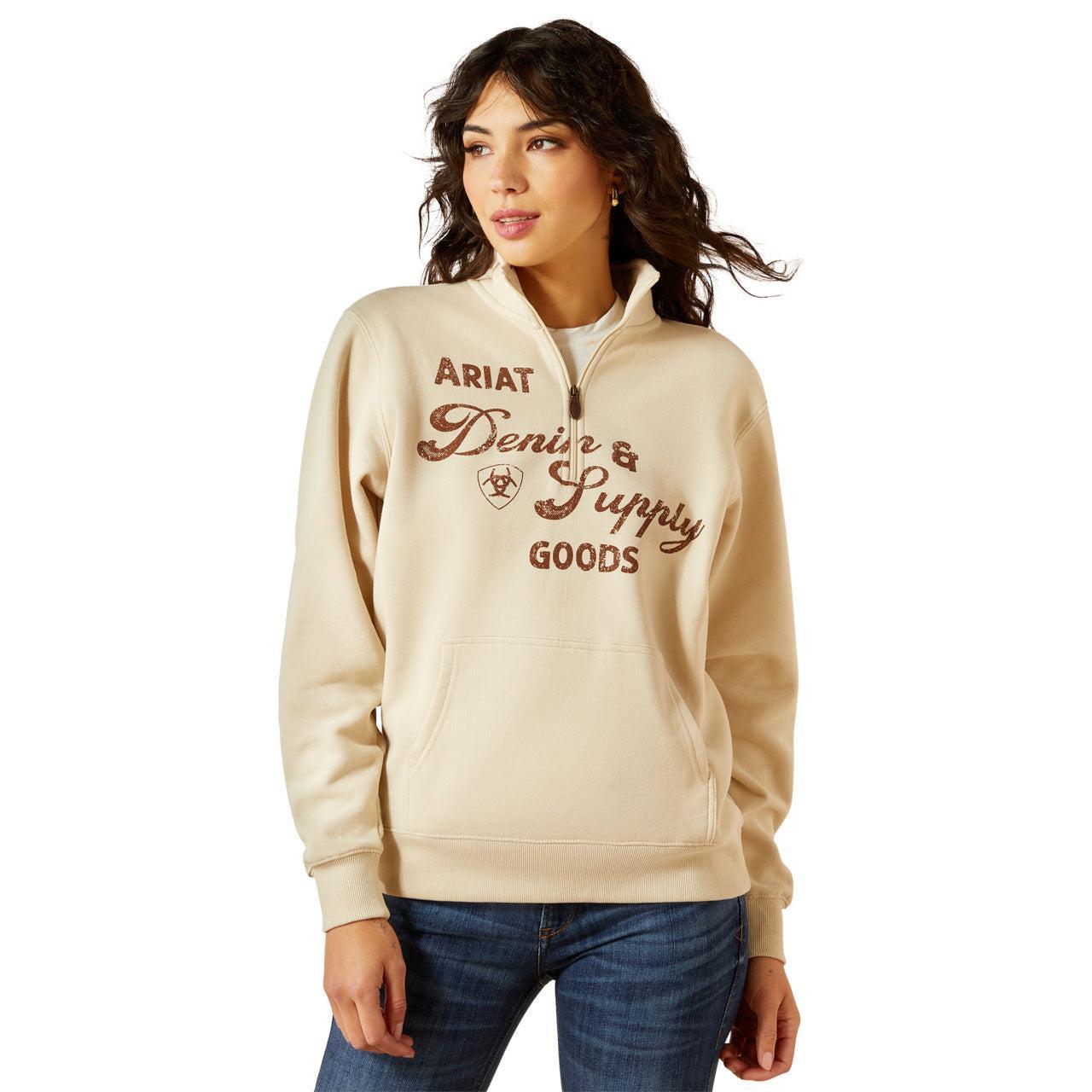 WOMENS Ariat Denim & Supply 1/2 Zip Sweatshirt