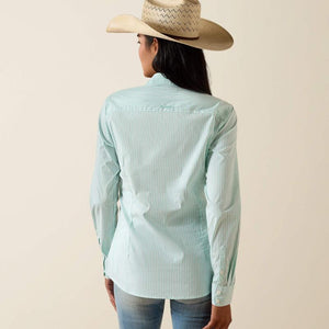 Light mint striped long sleeve button down shirt