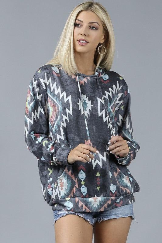 Ella Aztec French Terry hoodie