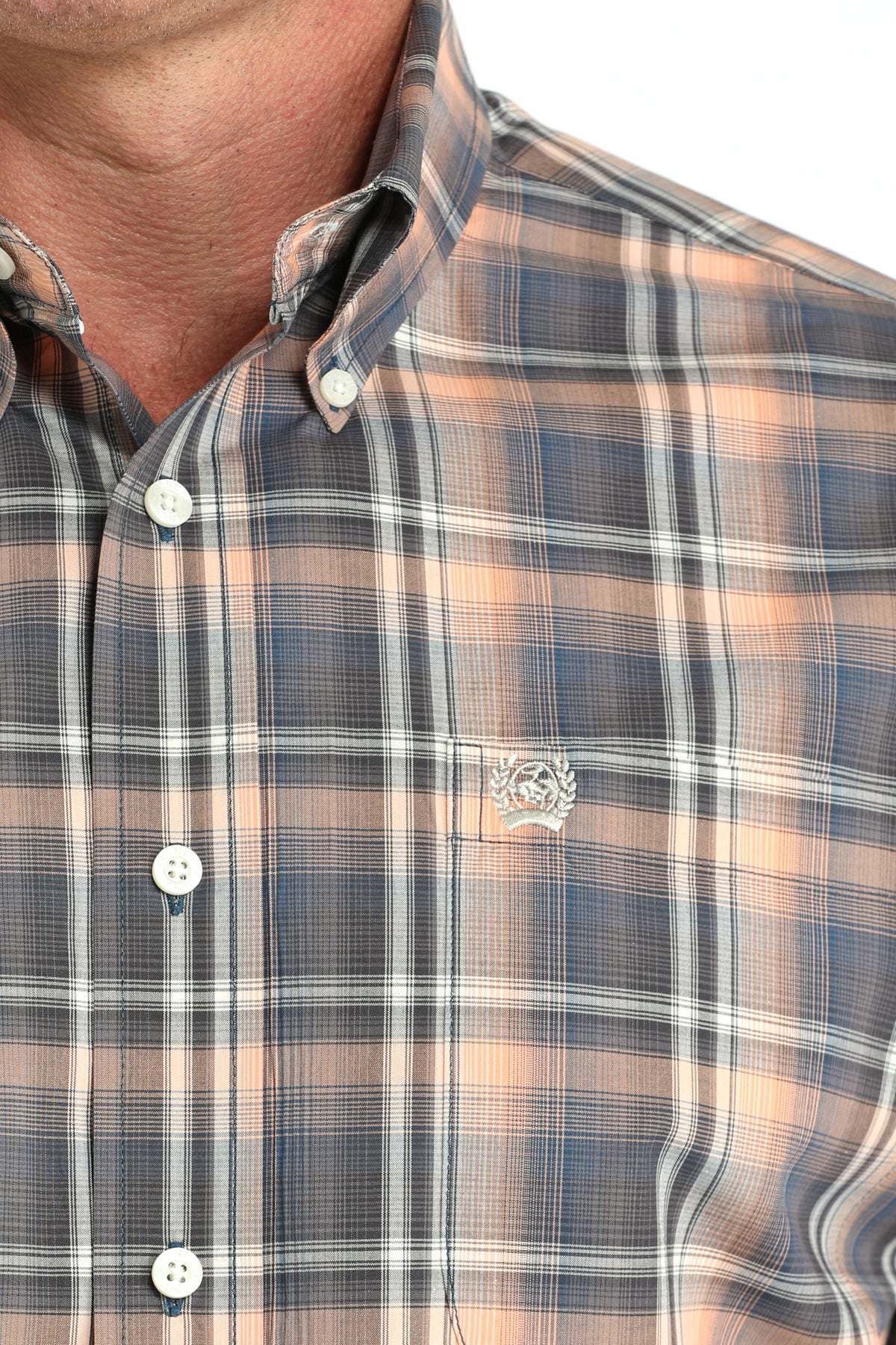 Men's Plaid Print Button-Down Western Shirt
