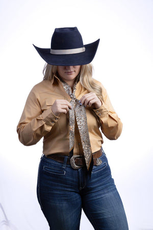 Animal print scarf with geometric patterns