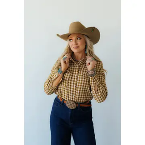 Pearl Snap Gingham Long Sleeve Shirt