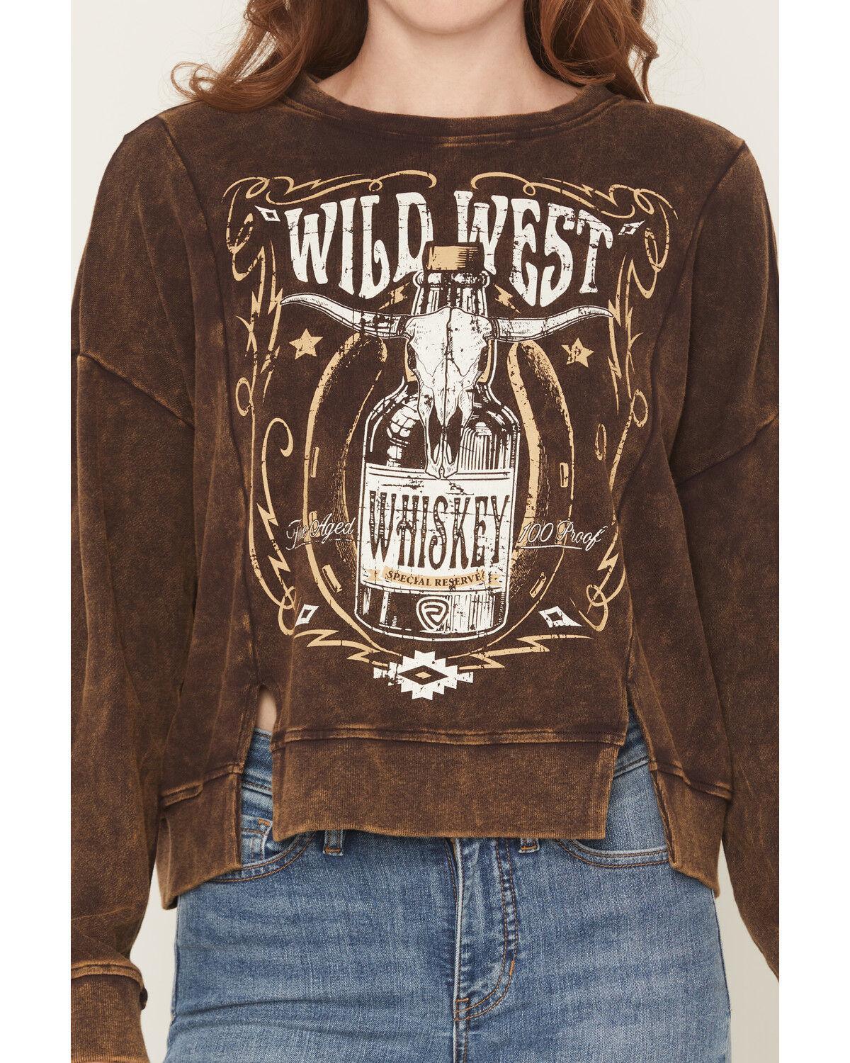 Rock & Roll Denim Women's Wild West Whiskey PulloverSweatshirt