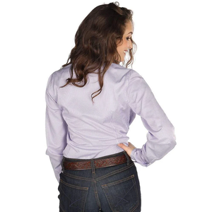 Cinch Ladies Purple Stripe Tencel Button Down