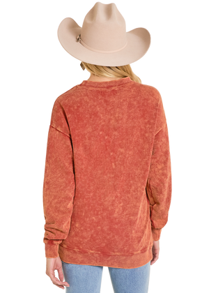 RODEO CITY USA DISTRESSED GRAPHIC PULLOVER