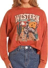 Western Cactus Graphic Pullover