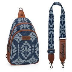 Wrangler Southwestern Print Small Canvas Sling Bag