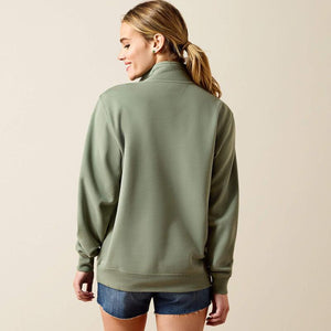 !/4 Zip green sweatshirt