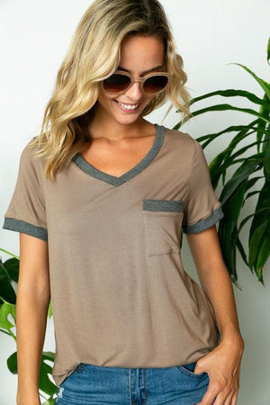 Devon Solid V Neck Top