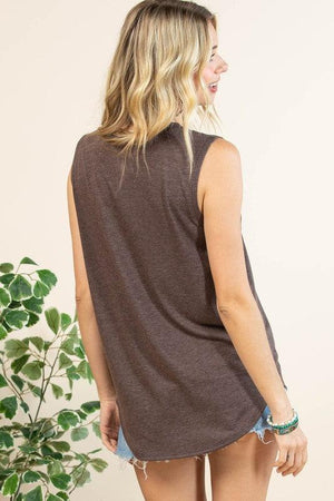 Aztec Graphic Relaxed Fit Sleeveless Top