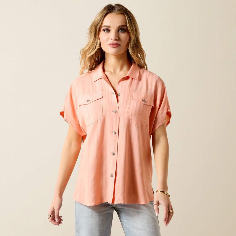 PEACH SHORT SLEEVE BLOUSE