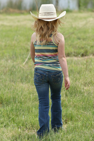 Girl's Multicolor Stripe Tank Top