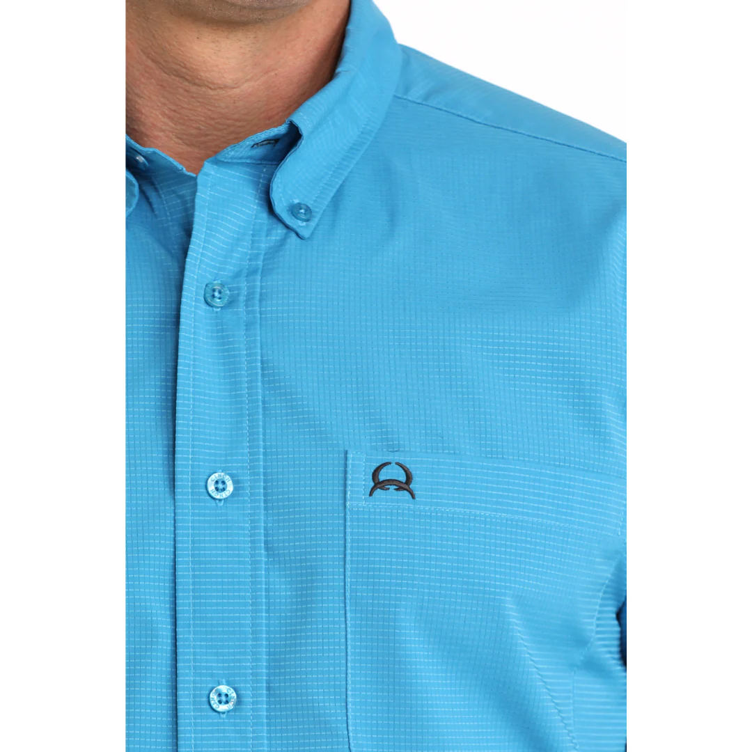 Cinch Men's Solid Blue ArenaFlex Button Down Shirt