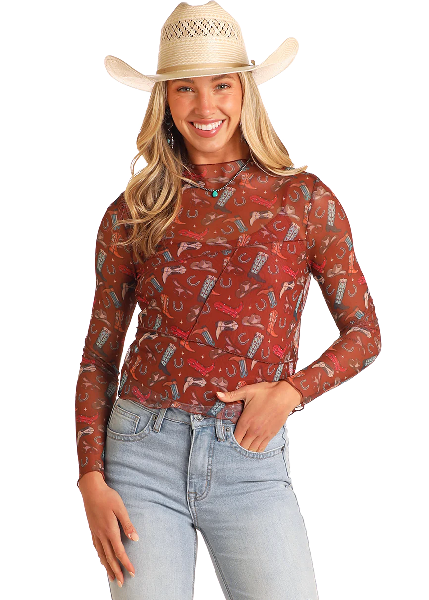 Boot Print Mesh Top