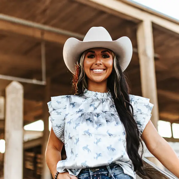 Horse printed Satin top