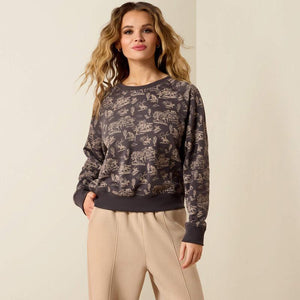 Ariat Retro Rodeo Carbon Copy Essential Crew Sweatshirt