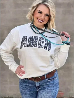 Amen Leopard Applique Sweatshirt