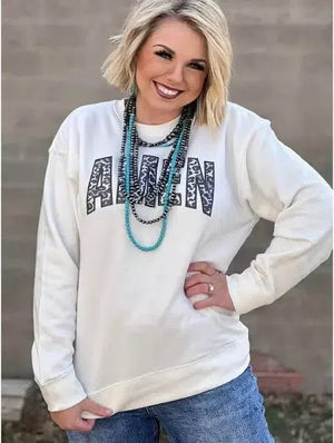 Amen Leopard Applique Sweatshirt