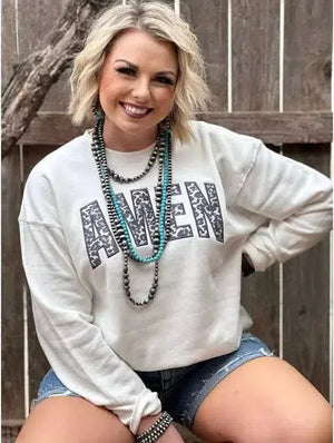 Amen Leopard Applique Sweatshirt