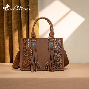 Tooled Concho Tote/Crossbody